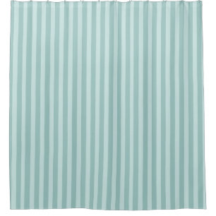 Contemporary Aqua Striped Shower Curtain