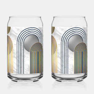 Contemporary Arched Striped Set Can Glass
