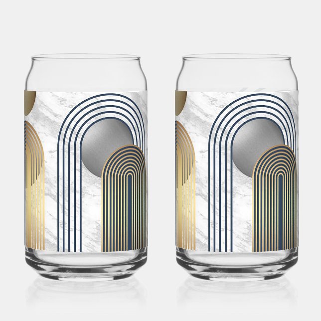 Contemporary Arched Striped Set Can Glass (Front)