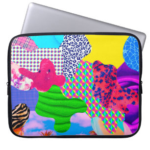 Contemporary art collage. Mix stylish texturesart, Laptop Sleeve
