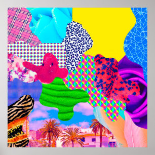 Contemporary art collage. Mix stylish texturesart, Poster