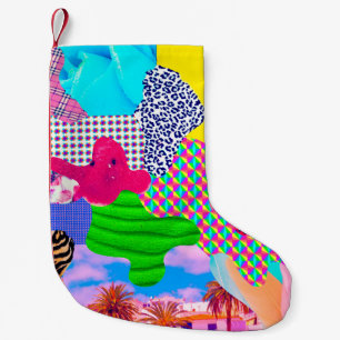 Contemporary art collage. Mix stylish texturesart, Small Christmas Stocking