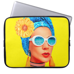 Contemporary art collage. Vacation fashion Girl Cu Laptop Sleeve