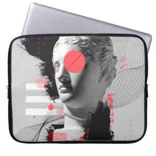Contemporary art collage with antique statue head  laptop sleeve