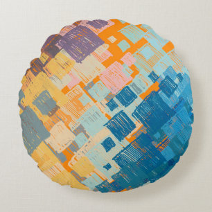 Contemporary art. Colourful texture. Modern artwor Round Cushion