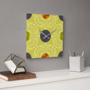 Contemporary Art Deco–inspired Square Wall Clock