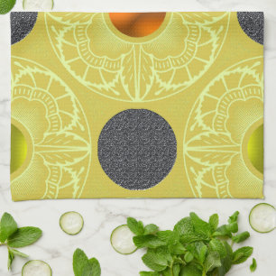 Contemporary Art Deco–Inspired  Tea Towel