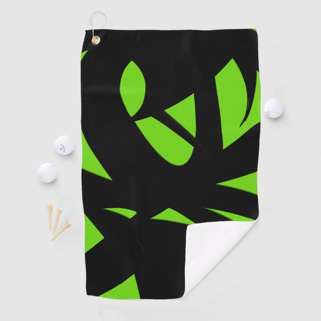 Contemporary Art Green / Black Golf Towel (InSitu)