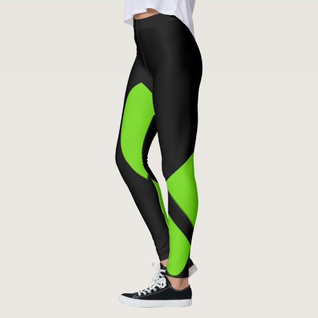 Contemporary Art Green / Black Leggings (Left)