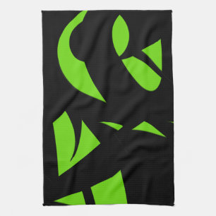 Contemporary Art Green / Black Tea Towel