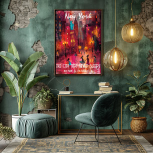 Contemporary Art New York in vibrant colors Poster