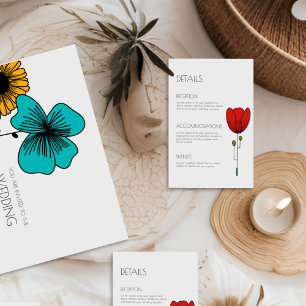 Contemporary Art Noveau Floral Wedding Enclosure Card