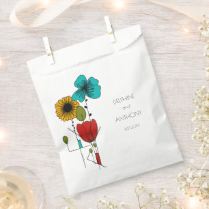 Contemporary Art Noveau Floral Wedding Favour Bags