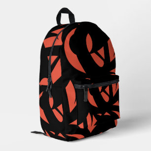 Contemporary Art Orange / Black Drawstring Bag