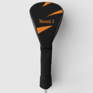 Contemporary Art Orange / Black Personal Golf Head Cover