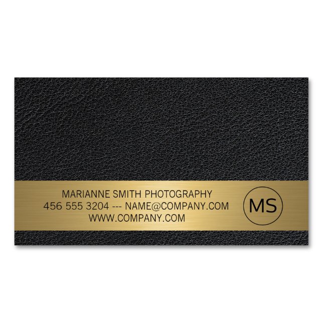 Contemporary Art | Photographer | Leather Magnetic Business Card (Front)