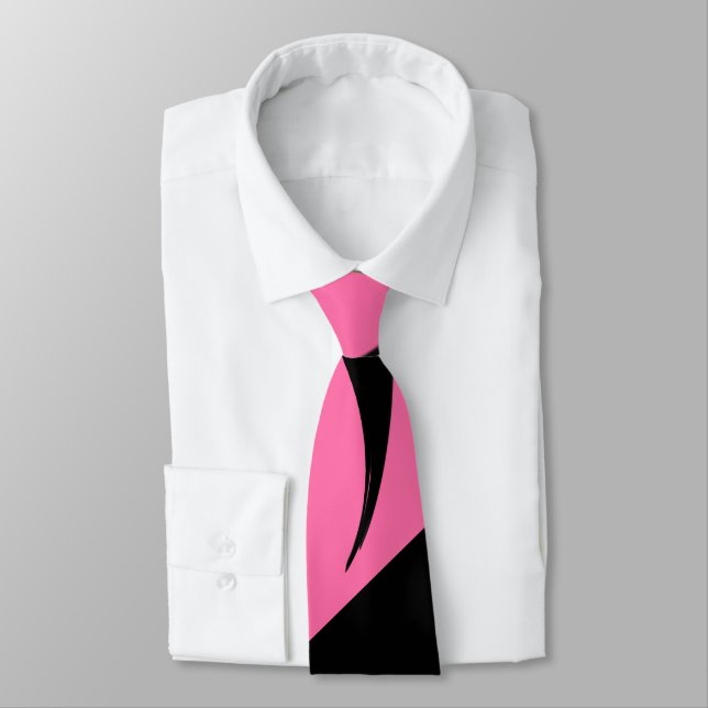 Contemporary Art Pink / Black Tie (Tied)