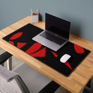 Contemporary Art Red / Black Desk Mat
