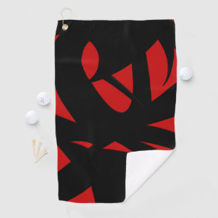 Contemporary Art Red / Black Golf Towel