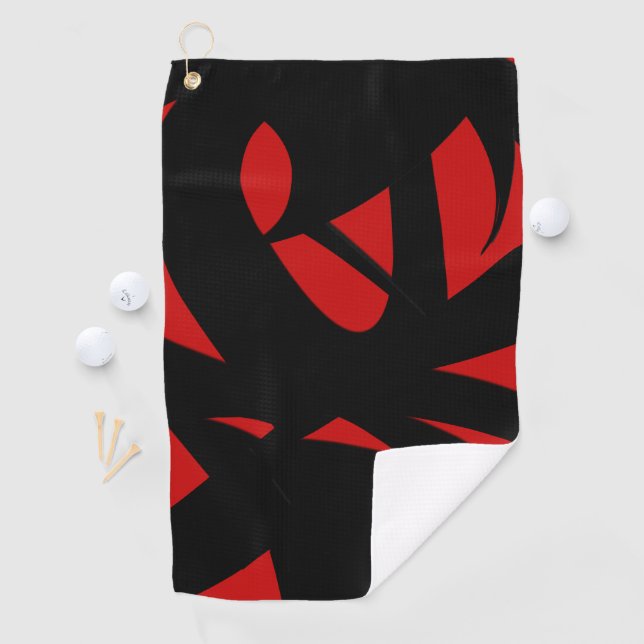 Contemporary Art Red / Black Golf Towel (InSitu)