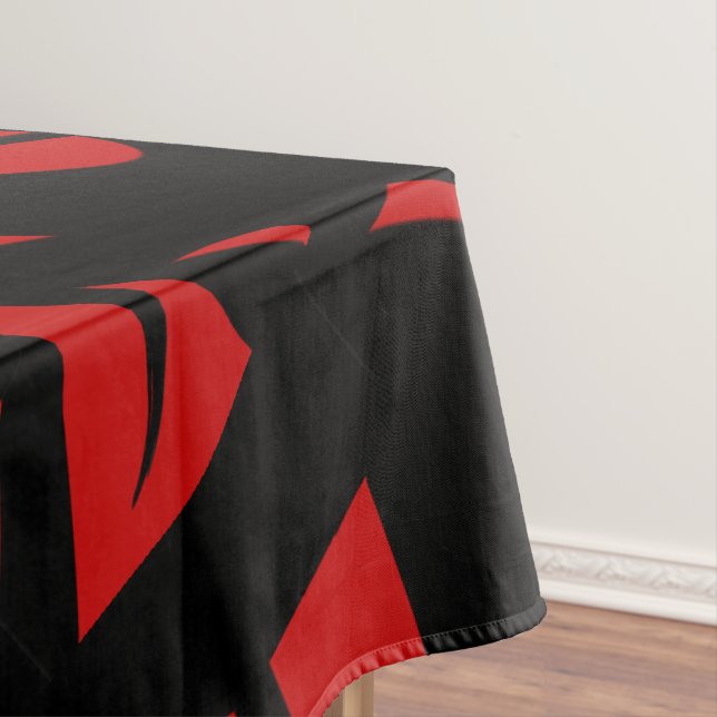 Contemporary Art Red / Black Tablecloth (In Situ)