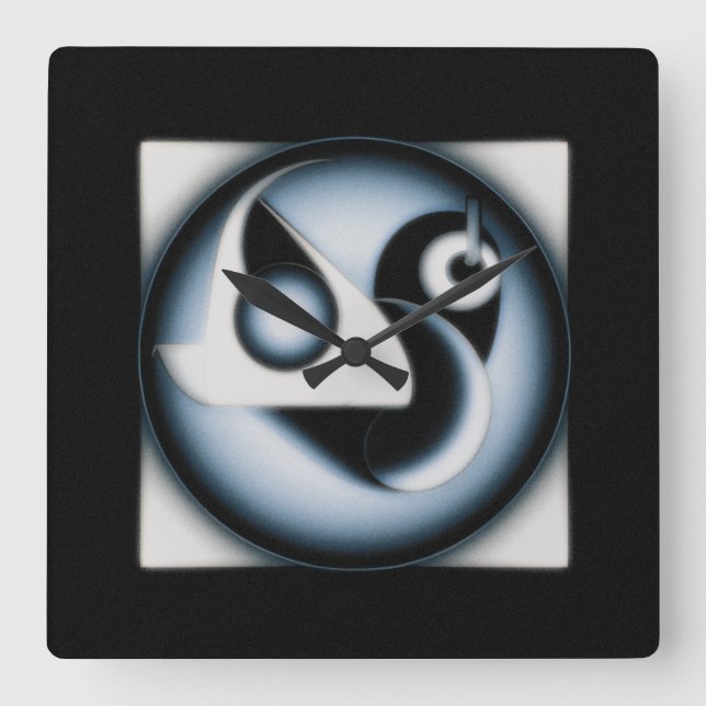 Contemporary Art  Square Wall Clock (Front)