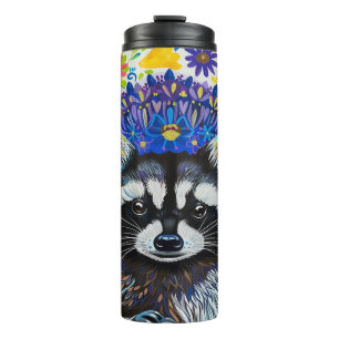Contemporary Art Vibes, Raccon Thermal Tumbler