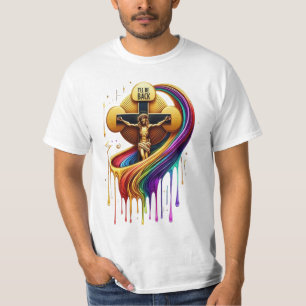 Contemporary Artistic Design of Crucified Figure T-Shirt