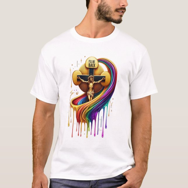 Contemporary Artistic Design of Crucified Figure T-Shirt (Front)