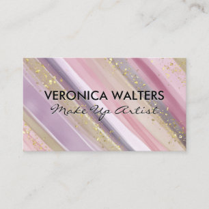 Contemporary Artistic Paint Strokes   Gold Flakes Business Card