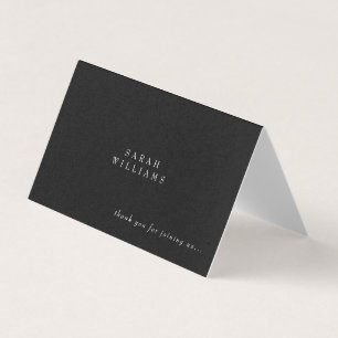 Contemporary B/W Custom Name Thank You Place Card