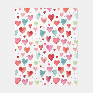 Contemporary Baby Nursery Heart Pattern Fleece Blanket