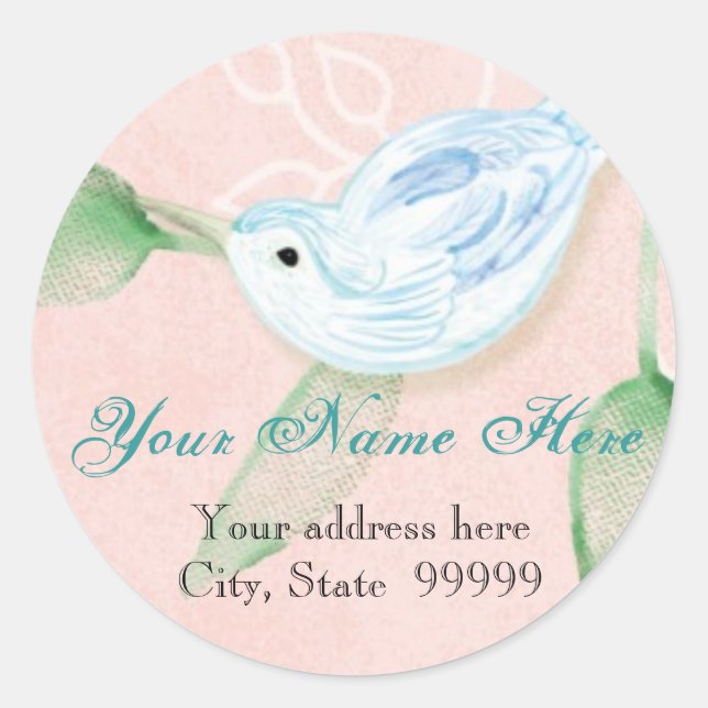 Contemporary Birds 'n Swirls,  Address Stickers (Front)