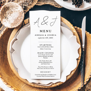 Contemporary Black and White Flat Menu