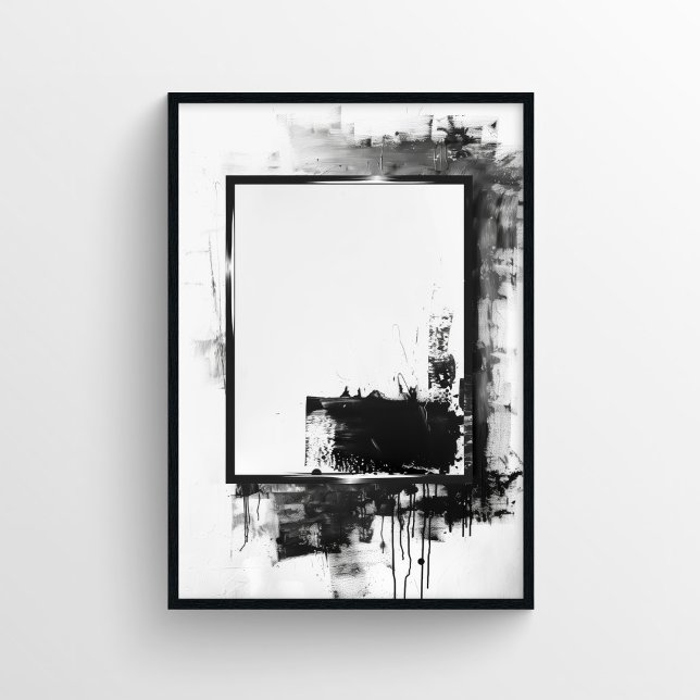 Contemporary Black and White Ink Abstract Poster (Creator Uploaded)