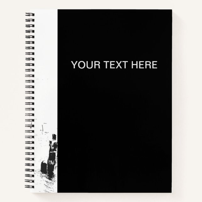 Contemporary Black and White Spiral Notebook (Front)