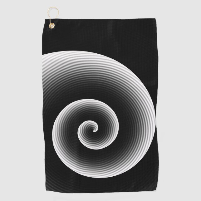 Contemporary Black and White Stylish Pattern Golf Towel (Front)
