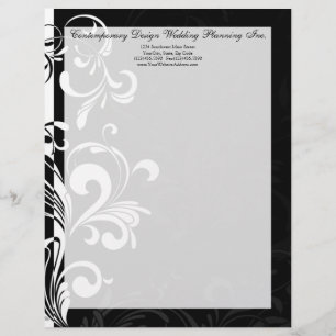 Contemporary Black and White Swirl Customised Letterhead