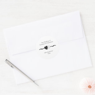 Contemporary Black And White Wedding Envelope Seal