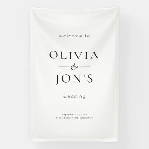 Contemporary Black and White Wedding Welcome  Banner