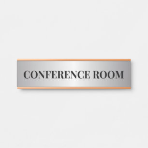 Contemporary Black & Faux Silver Office Department Door Sign