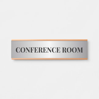 Contemporary Black & Faux Silver Office Department Door Sign