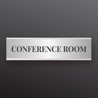 Contemporary Black & Faux Silver Office Department Door Sign