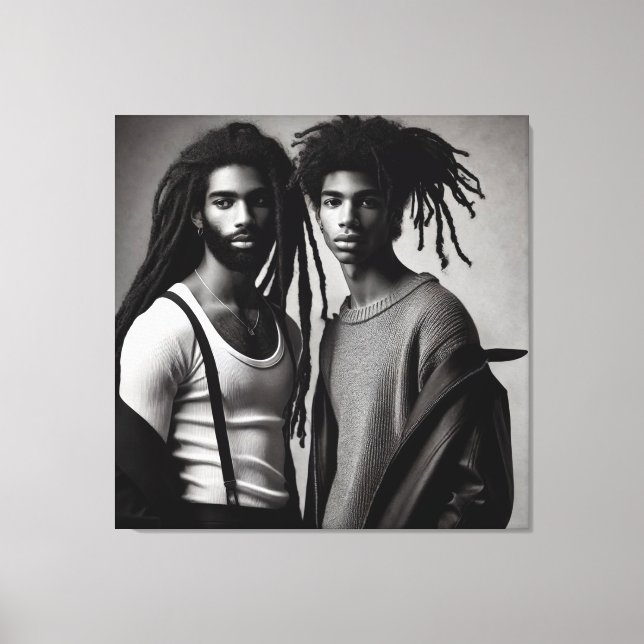 Contemporary Black Love Canvas Print (Front)