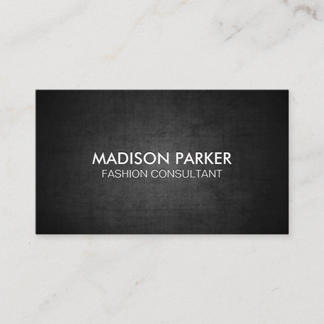 Contemporary Black Texture Background Business Card (Front)