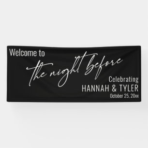 Contemporary Black The Night Before Welcome Banner