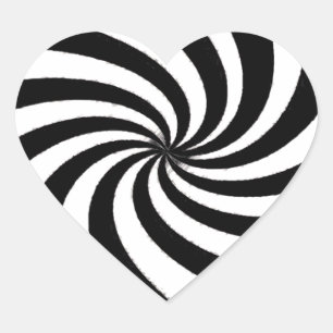 Contemporary Black & White Art Heart Sticker