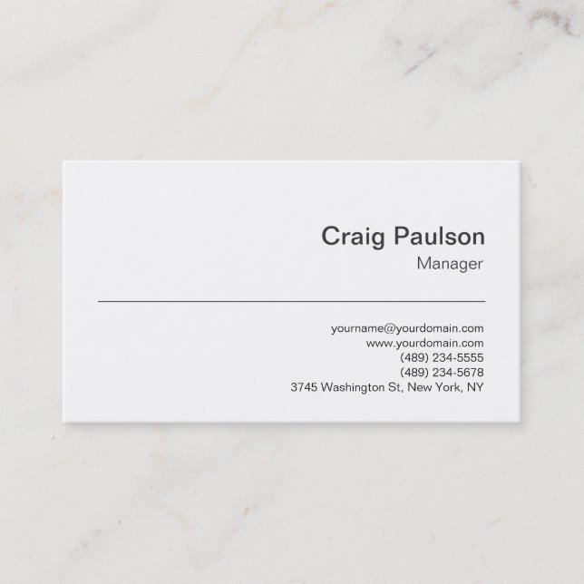 Contemporary Black White Trendy Business Card (Front)