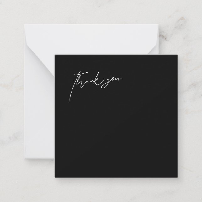Contemporary Black & White Wedding Blank Thank You Card (Front)