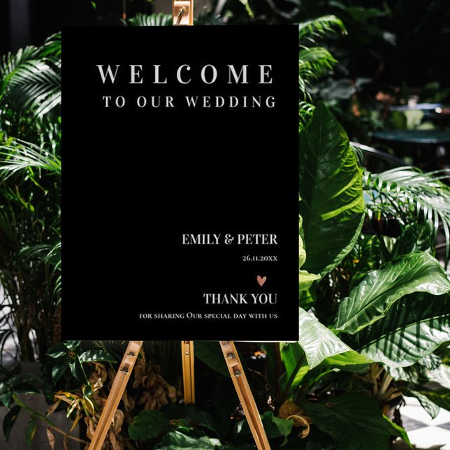  Contemporary Black White welcome To Our Wedding Poster (Creator Uploaded)